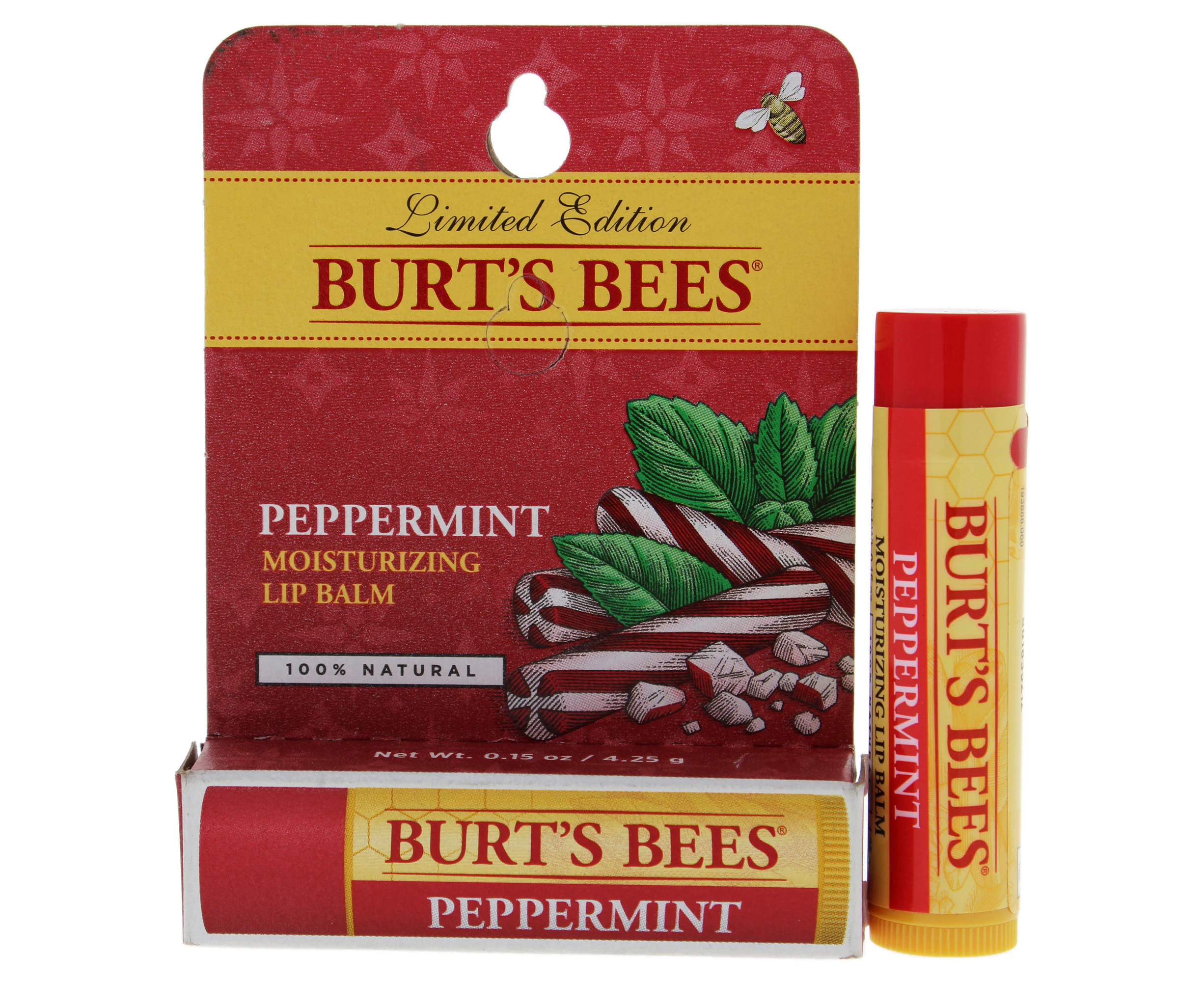 Peppermint Moisturizing Lip Balm Blister by Burts Bees for Unisex - 0.15 oz Lip Balm