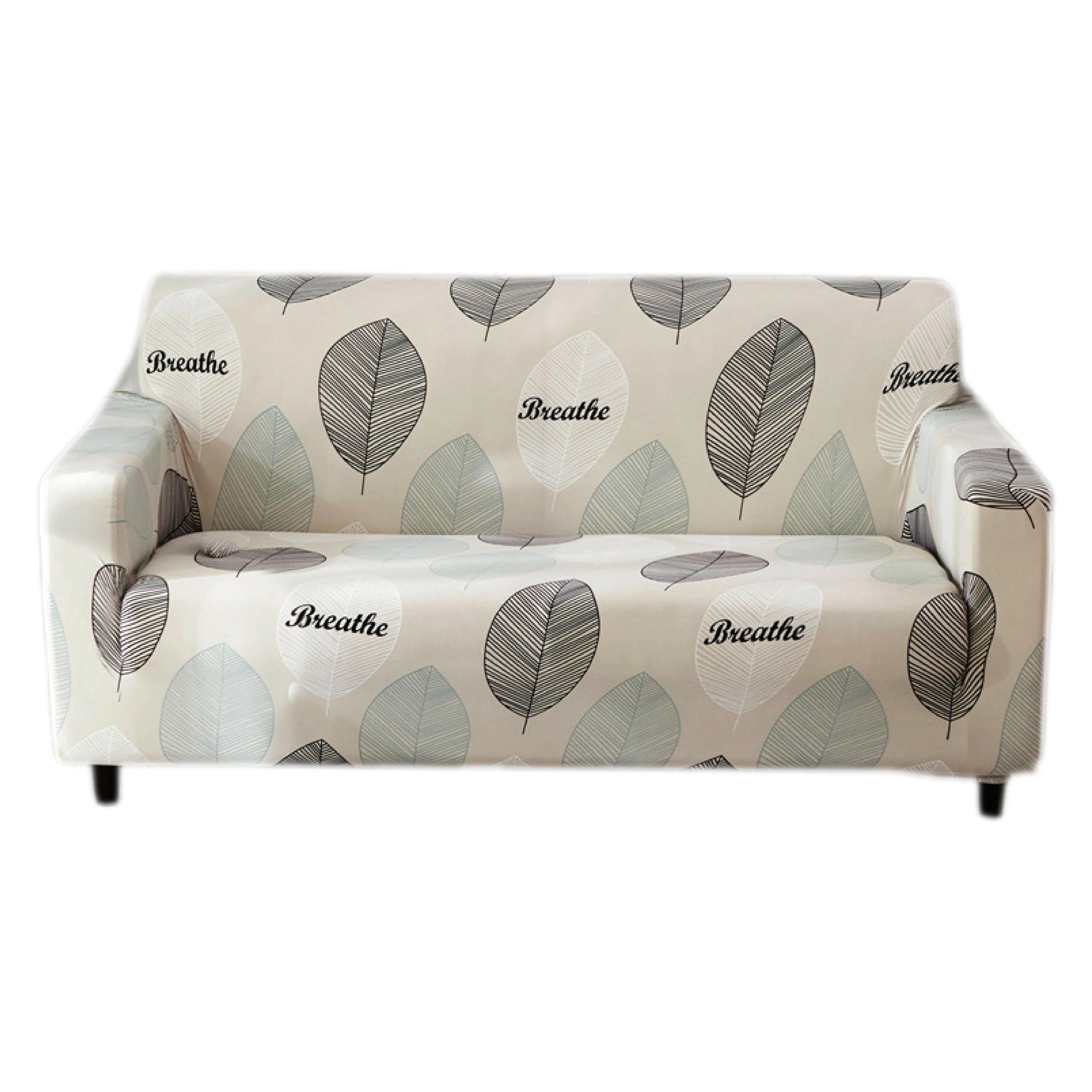 Hyper Cover Stretch Sofa Cover with Patterns White Feather