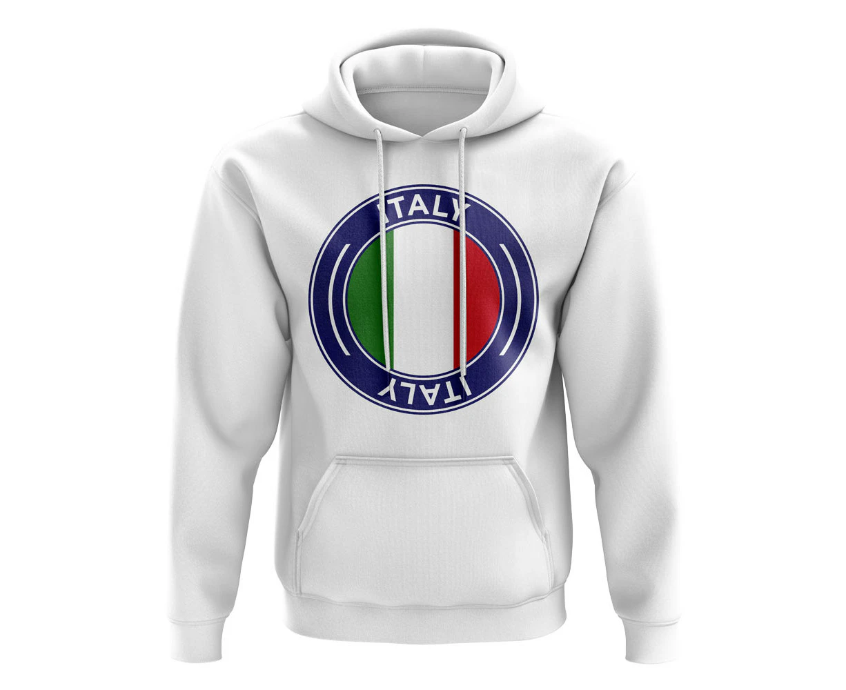 Italy Football Badge Hoodie (White)