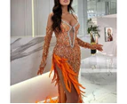 Monet Illusion Sequined Prom Dress