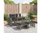 vidaXL 4 Piece Garden Sofa Set with Cushions Grey Poly Rattan Glass