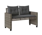 vidaXL 4 Piece Garden Sofa Set with Cushions Grey Poly Rattan Glass