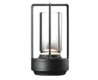 3 Colour Cordless Crystal Table Lamp Touch Control Steeples Dimming - Black