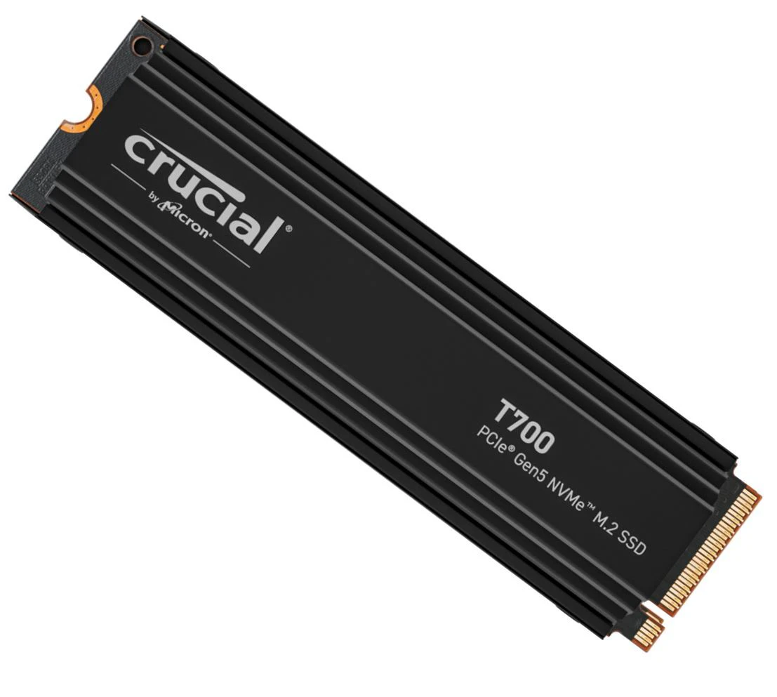 Crucial T700 4TB Gen5 NVMe SSD Heatsink 12400 11800 MB s R W 2400TBW 1500K IOPs 1.5M hrs MTTF with DirectStorage Intel 13th Gen  AMD Ryzen 7000