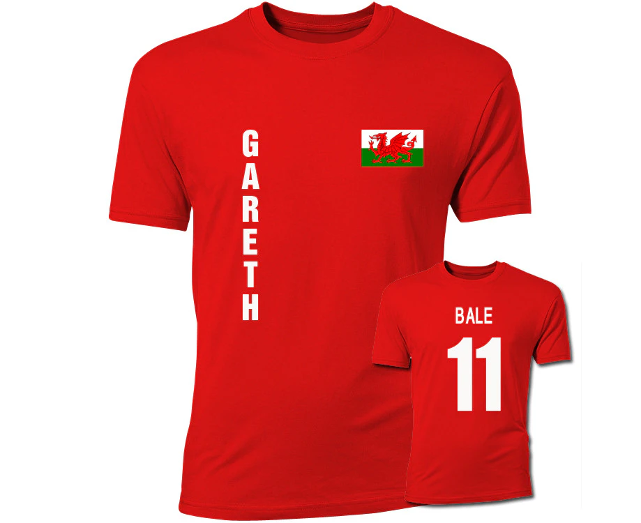 Gareth Bale Wales Flag T-Shirt (Red)