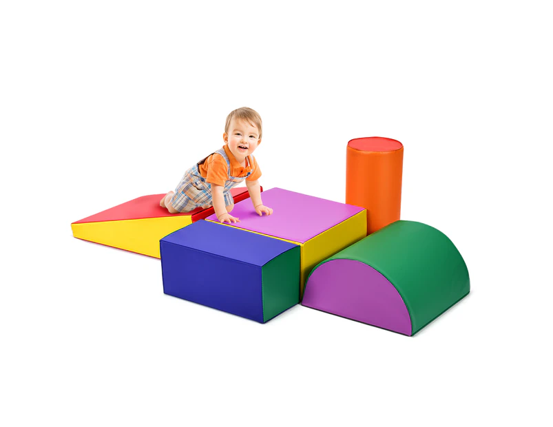 Costway 5pcs Soft Foam Blocks Crawl Climb Playset Building Block Indoor Activity Toys Kids Safe Gift