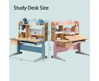 Adjustable Height Blue Study Desk for Kids - Solid Rubber Wood - 120cm AU