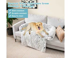 Costway Large Dog Bed Puppy Sofa Pet Cushion Couch Protector Blanket w/Washable Cover & Anti-Slip Bottom White