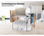 Dish Rack Drying Drainer Cup Holder Cutlery Tray Kitchen Organiser 3 Tier