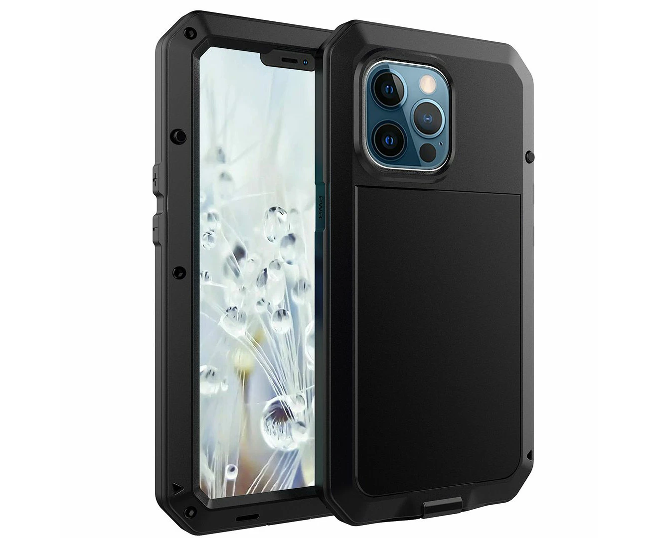 Waterproof Heavy Duty Shockproof Soft Protect Case Cover for iPhone 12 Black