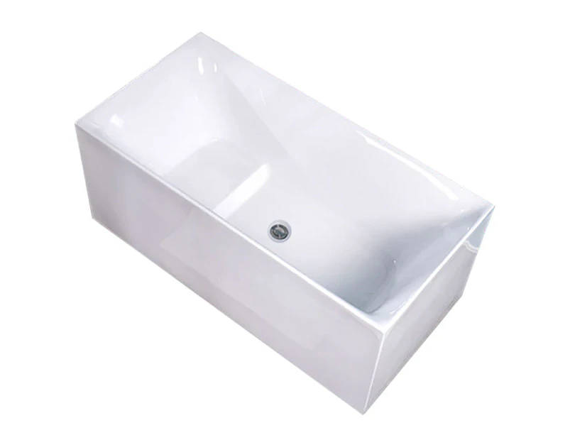 1700mm Freestanding Bathroom Bathtub Acrylic Multifit Back To Wall Bath Tub Gloss White Thin Edge Rectangular Soaking Bath Spa 1700x730x580mm KDBT-9-1700