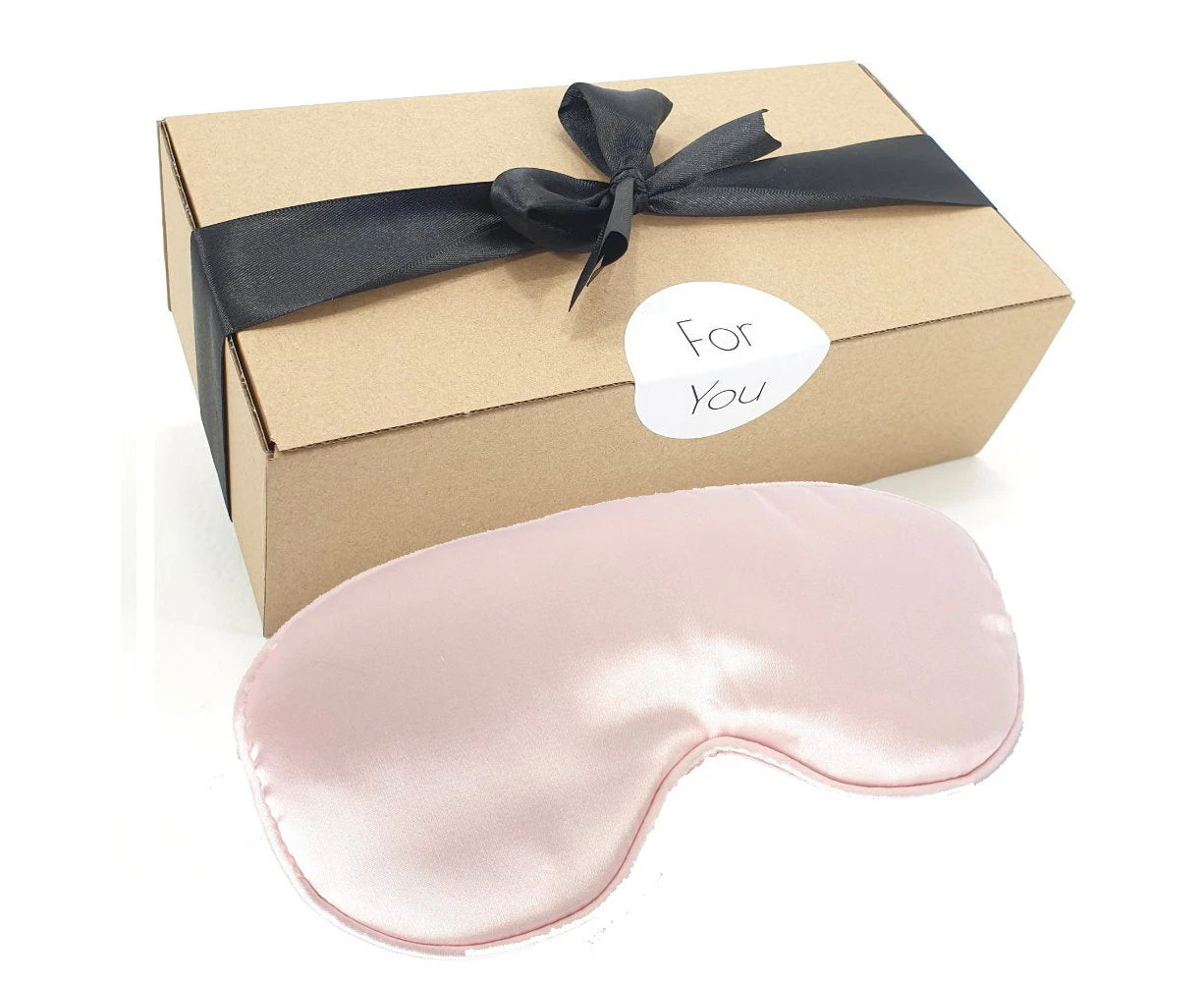 Gift Box - Rosy Lane Quality Eye Sleep Mask Light Pink - with Pouch