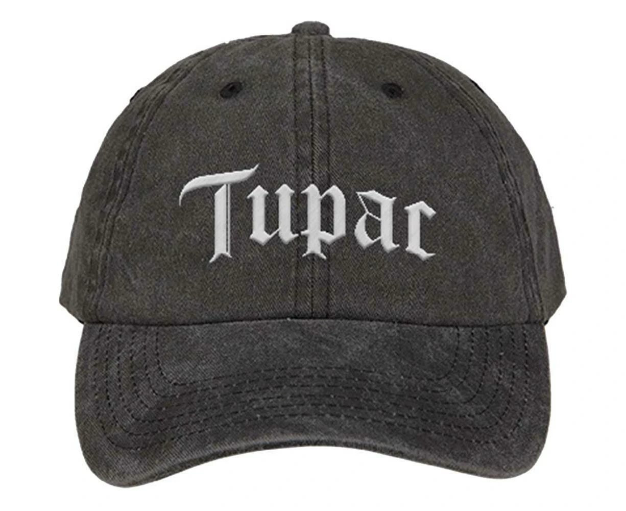 Tupac Shakur Unisex Adult Gothic Logo Baseball Cap (Charcoal Grey) - RO3271