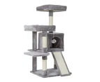 Cat tree  scratching post  multi-level  medium size  light grey  stable