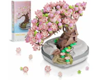 Mini Bricks Cherry Blossom Tree Building Set - Sakura Bonsai DIY Toy, Birthday Gift for Kids 6+ Years Old