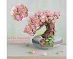 Mini Bricks Cherry Blossom Tree Building Set - Sakura Bonsai DIY Toy, Birthday Gift for Kids 6+ Years Old