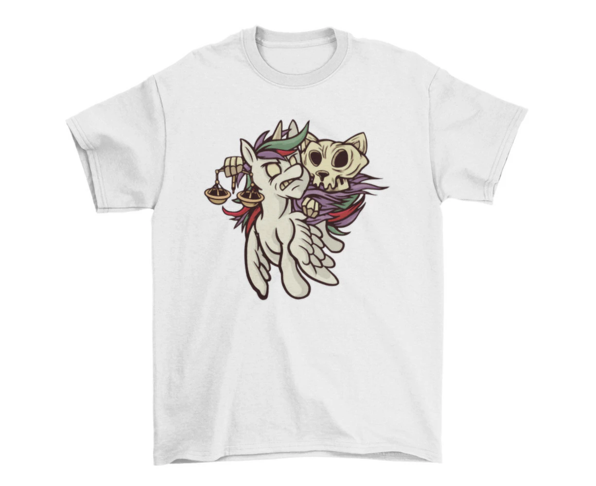 Famine Apocalypse Horsecat Graphic Tee Shirt T-Shirt - Clear