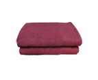 650GSM Pack of 2 Burgundy Cotton Bath Towels 68 x 140 cm