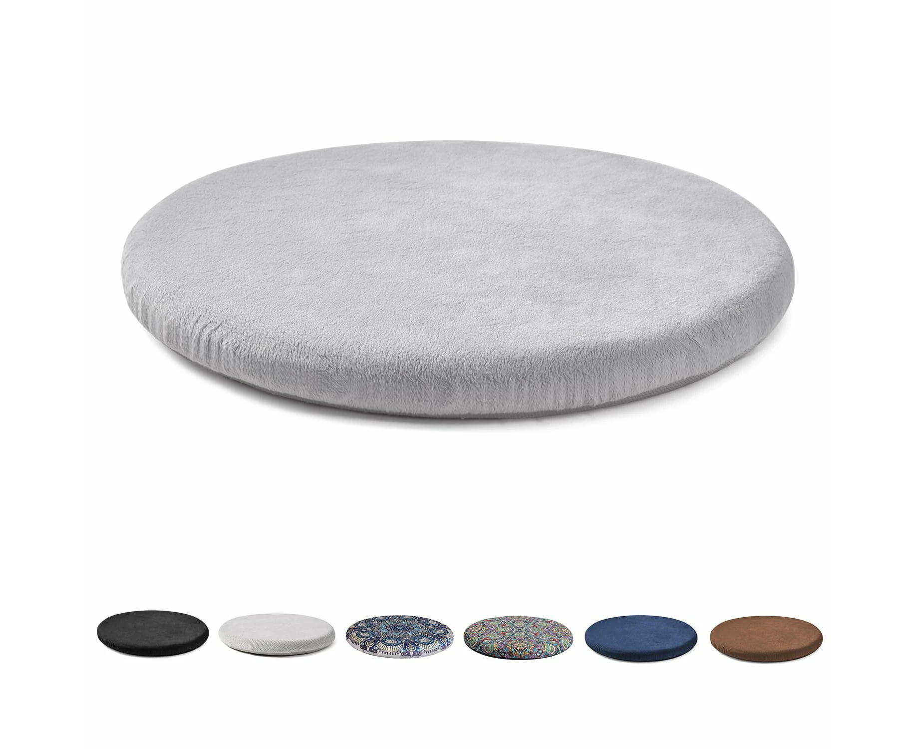 Round Chair Seat Cushion 13 Inch Memory Foam Cushion for Seats Anti Slip Kitchen Chair Cushion Pad with Rubber Back Detachable Circle Stool Cushion