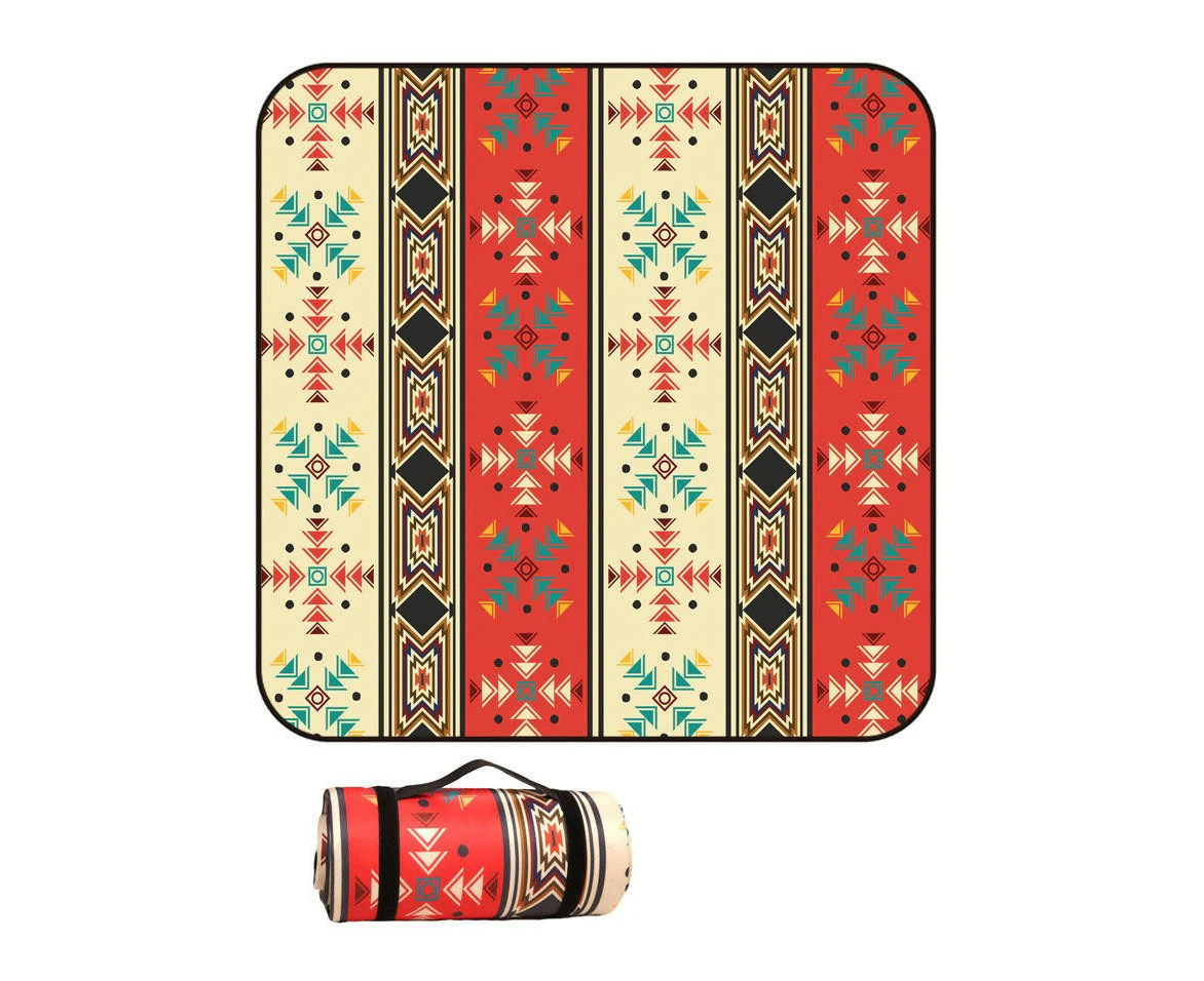 Extra Large Picnic Blanket Waterproof Camping Mat Rug national style Outdoor Mat-Persian Red