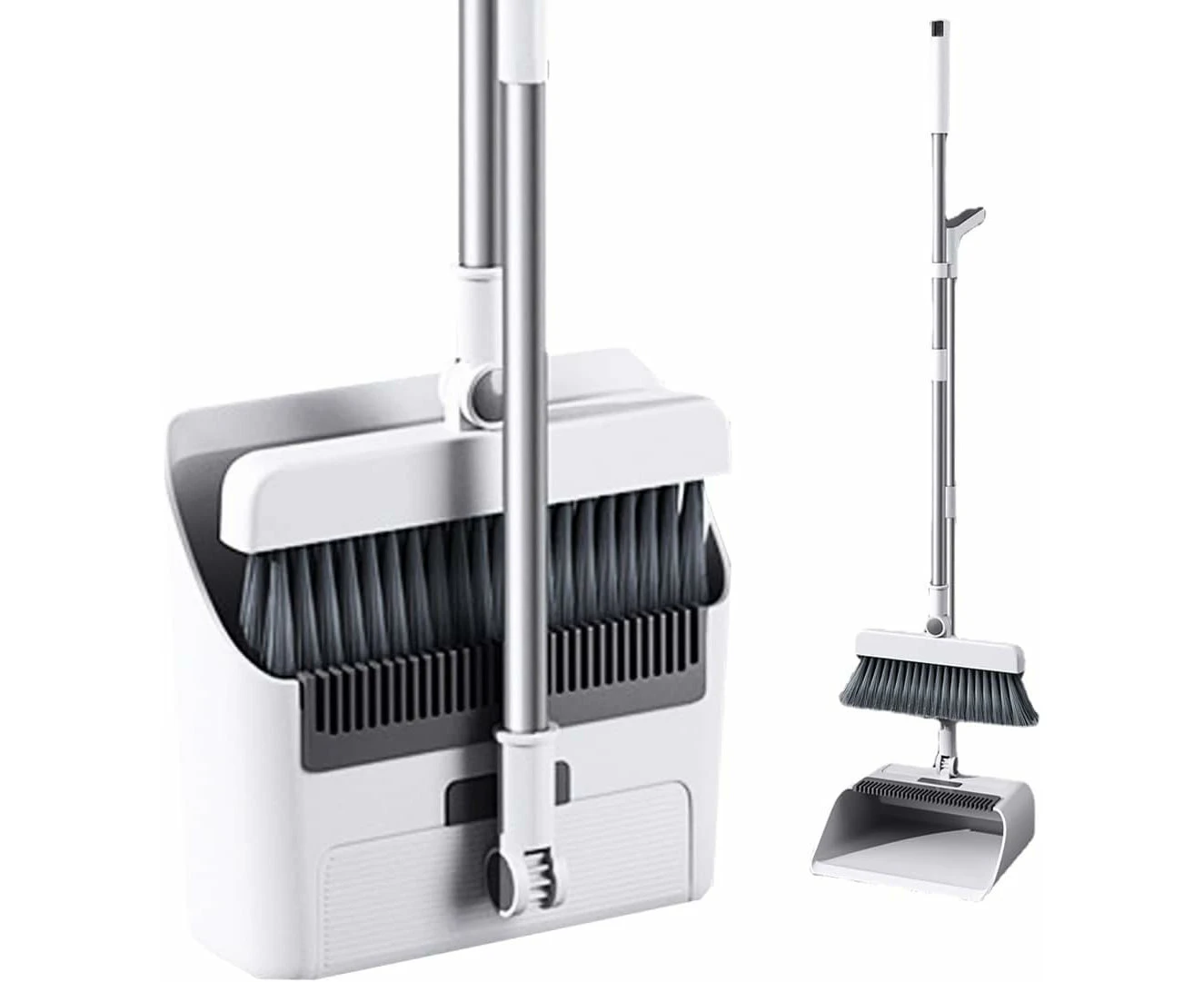 Broom Dustpan Set Home Long Handle Rotate Combo Teeth