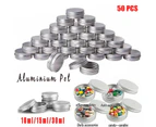 Aluminum Cosmetic Jar 50-200PCS 3Sizes Silver Empty Containers