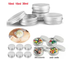 Aluminum Cosmetic Jar 50-200PCS 3Sizes Silver Empty Containers