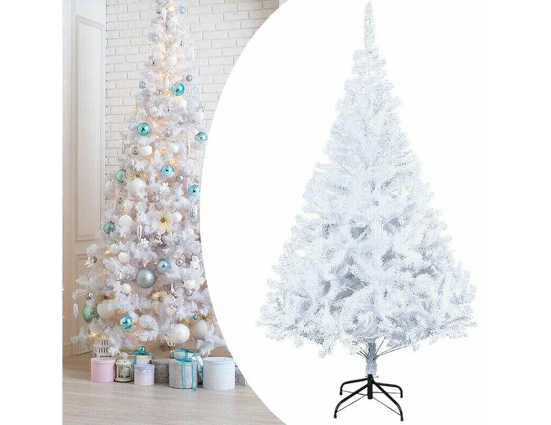 White Artificial Christmas Tree 1.2M Xmas Metal Stand Up Tree Decor