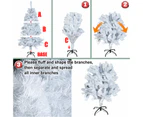 White Artificial Christmas Tree 1.2M Xmas Metal Stand Up Tree Decor