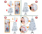 White Artificial Christmas Tree 1.2M Xmas Metal Stand Up Tree Decor