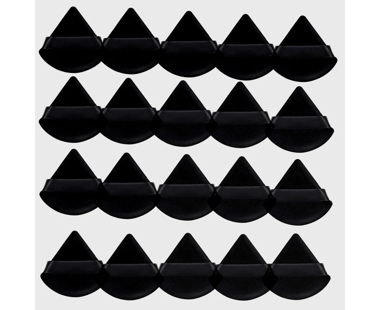 20PCS Cosmetic Puff Triangle Mini Cotton MakeUp Sponge Puffs Make Up Tool Black