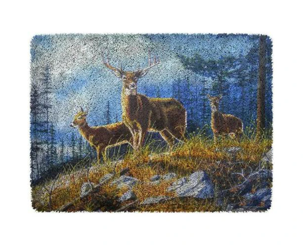 Three Deer | Rug Making Latch Hooking Kit 102x69cmBlank Canvas