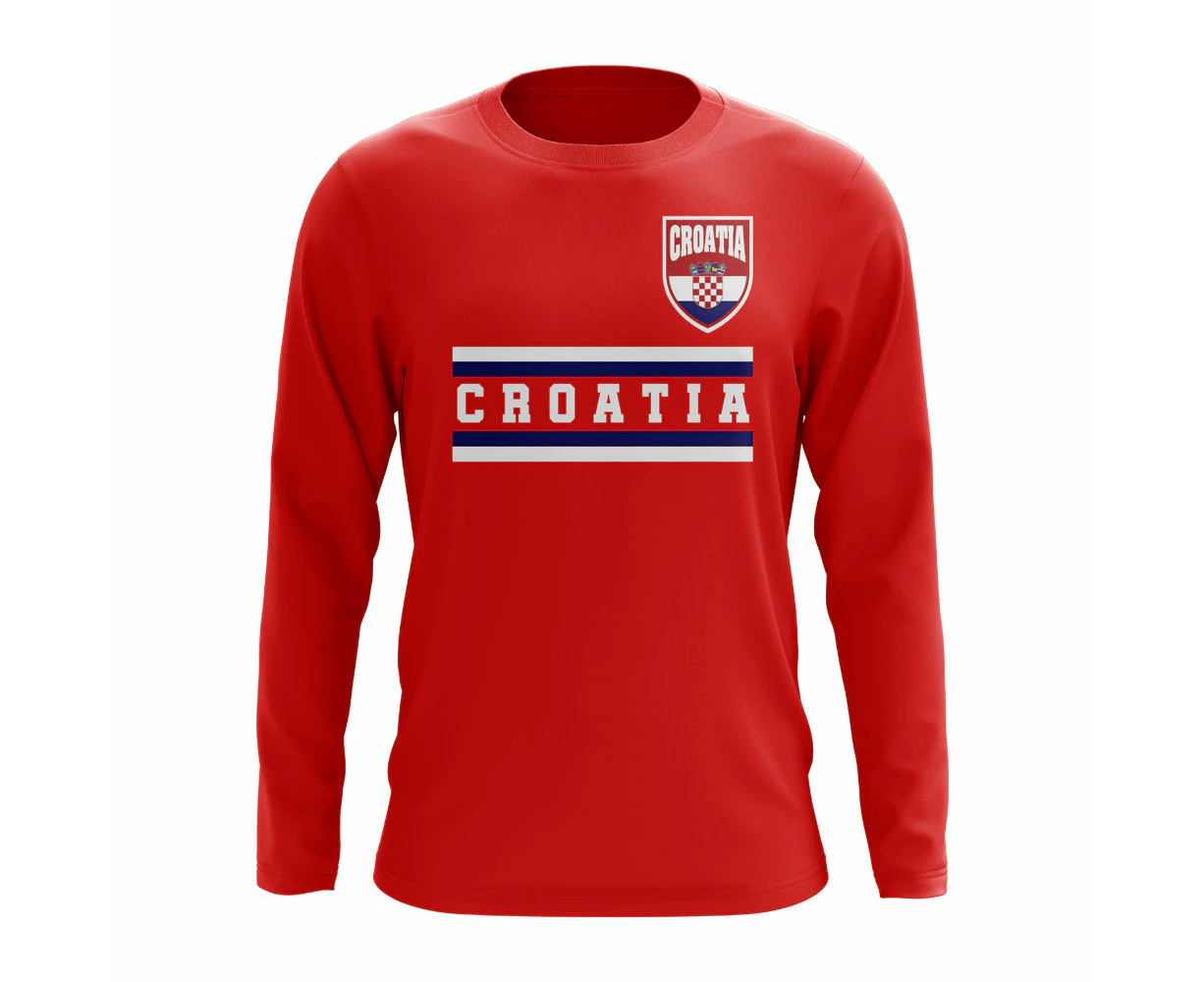 Croatia Core Football Country Long Sleeve T-Shirt (Red)