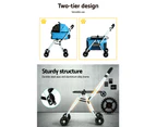 3 in 1 Large Pet Stroller Carrier Car Seat Foldable 4 Wheels Safety Belt 25kg