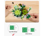 Mini Bricks Succulent Plant Building Kit,389PCS DIY Simulating Plant Ecology Collection Building Toy,Bouquet Set Gifts for Adults Women and Teens 8+ Kids