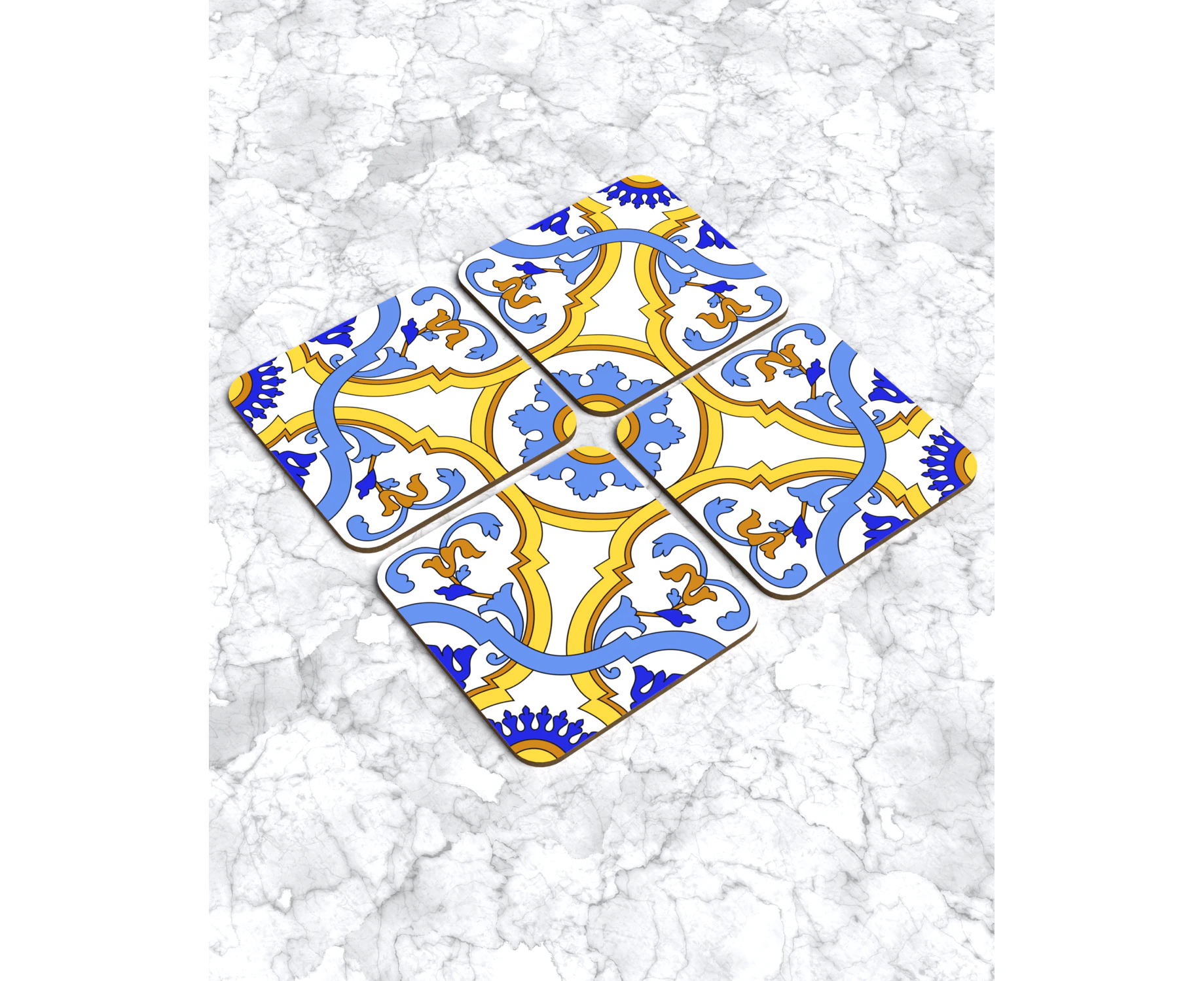 Baia Vista - Taormina Mosaic Tile Coasters - Set of 4 - 9.5cm