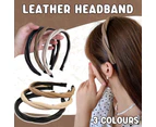 Women Girls Boho Chic Braided Synthetic leather Hair Headband Head Band hoop - Black