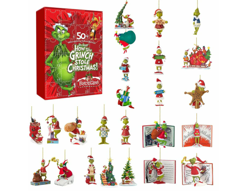 Christmas Grinch Countdown Advent Calendar Surprise Toys Blind Box Xmas Gifts