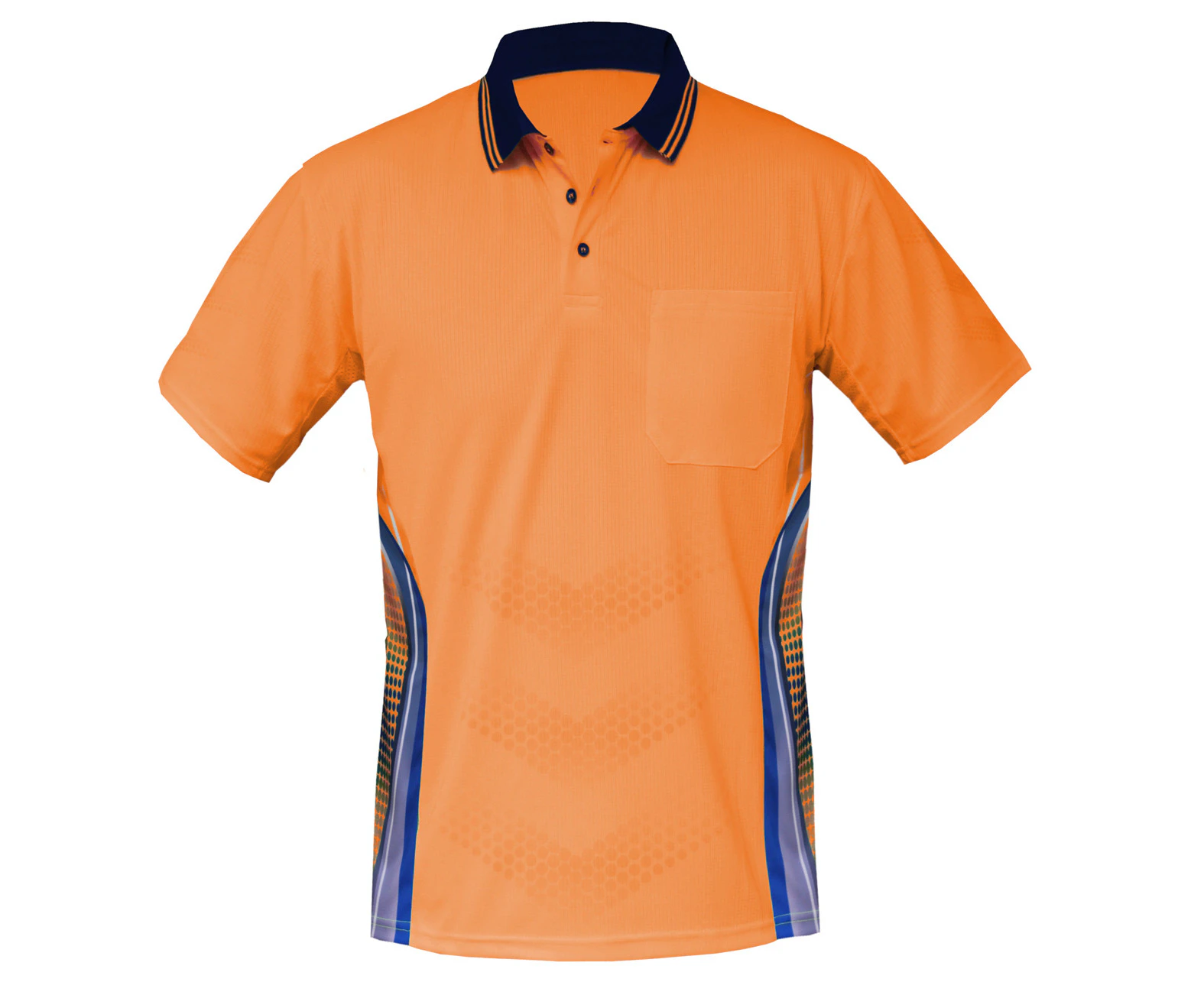 Hi Vis POLO SHIRT BigBEE Active Polo Cool Dry Contrast Arm mesh air flow comfort - ORANGE