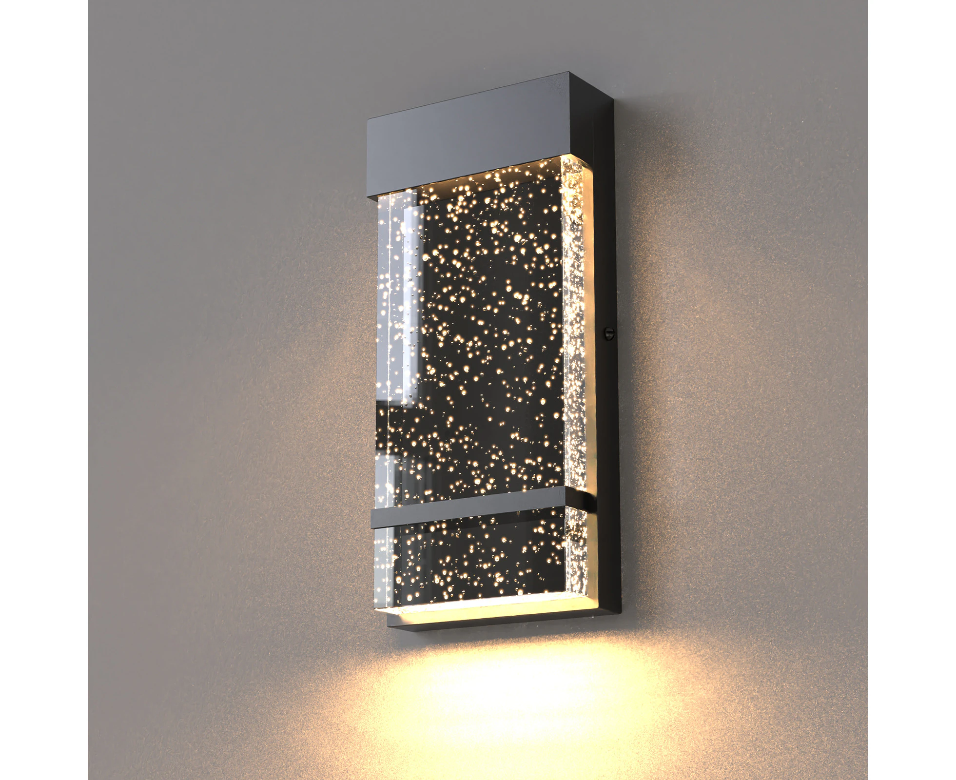 SEVILLA LED Modern Wall Sconces Exterior Lights with Crystal Bubble Matte Black 13W 3000K IP44