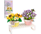 Mini Sunflower Bonsai Tree Building Kit,534PCS DIY Simulating Plant Ecology Collection Building Toy,Bouquet Set Gifts for Adults Women and Teens 8+ Kids