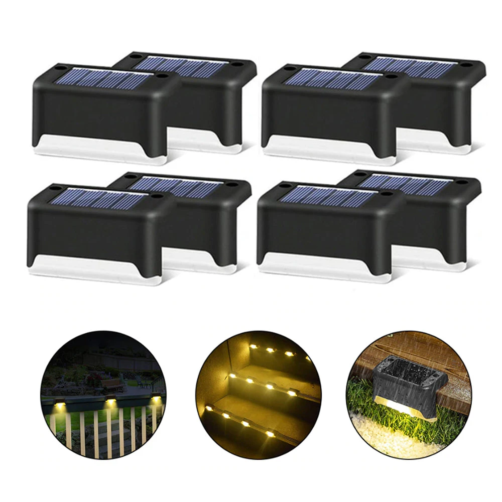 8 Pack Solar LED Stairway Light - Black