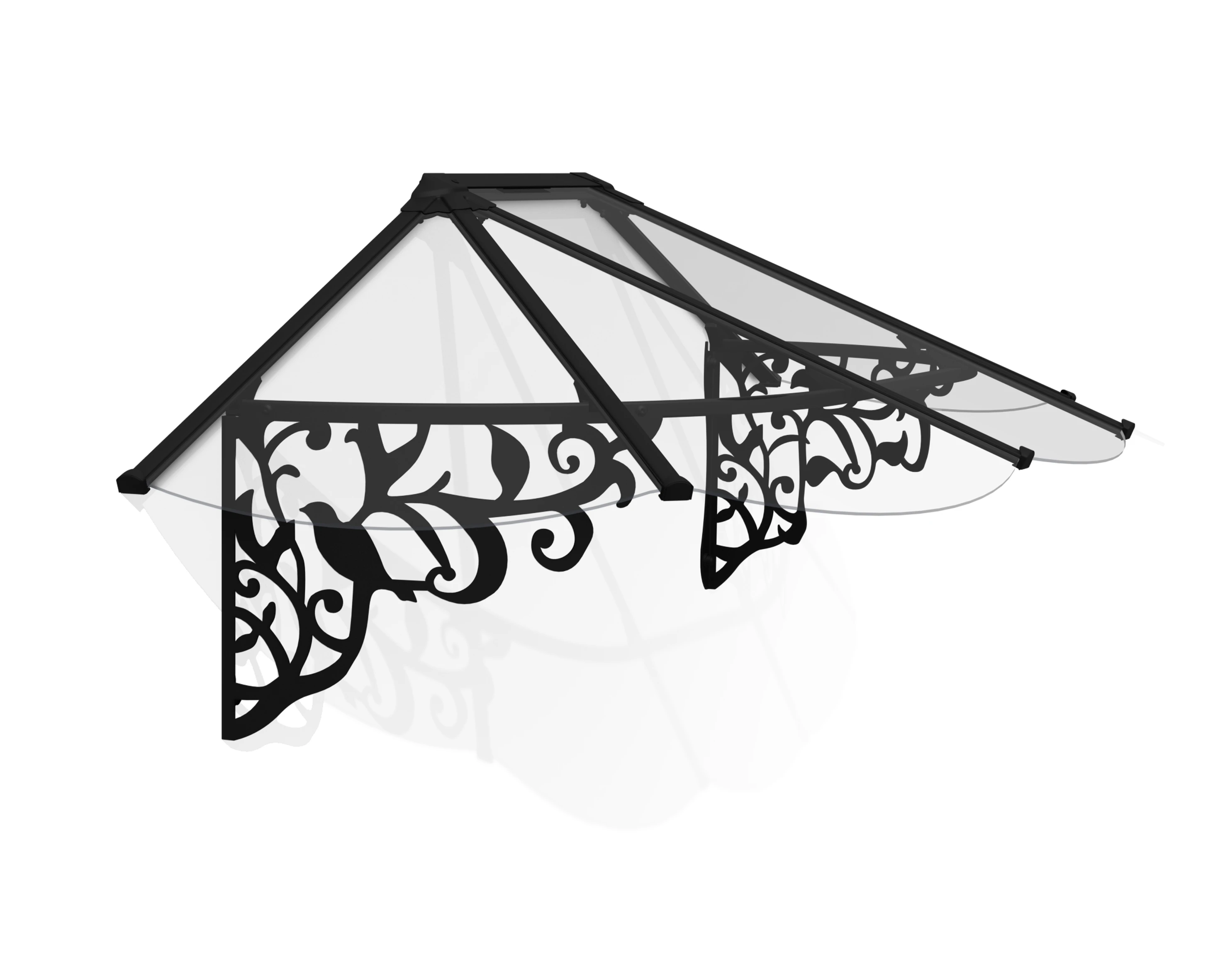 Canopia Lily 0.8 X 2.1 X 0.7  Door Awning -  Black Structure & Clear Panels