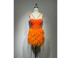 Janelle Sleeveless V-Neck Sequin Feather Mini Dress