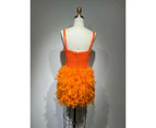 Janelle Sleeveless V-Neck Sequin Feather Mini Dress