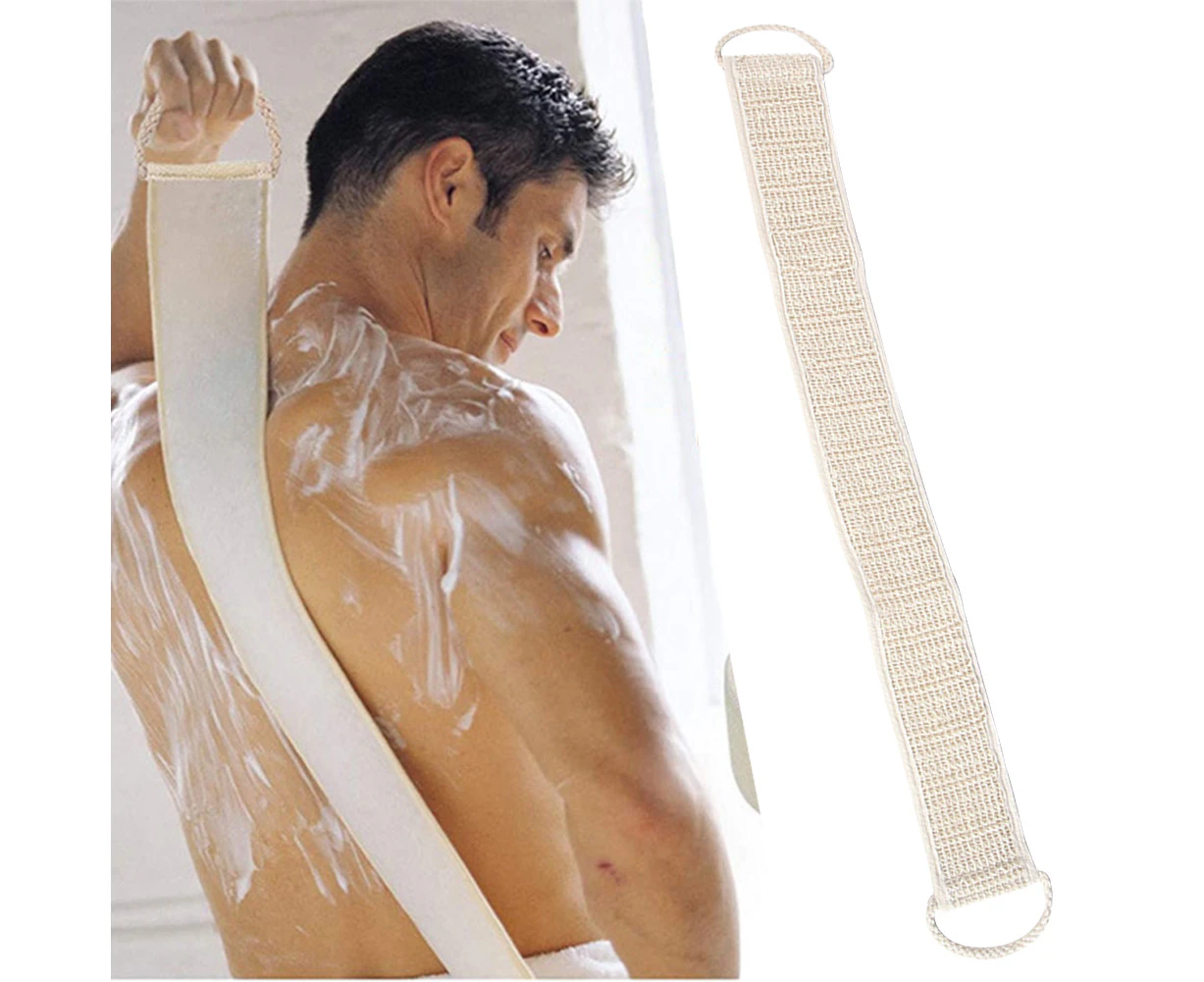 Long Rubbing Exfoliating Back Mud Peeling 8x70cm Bath Towel Cotton Linen Massage-beige