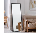 Oikiture Wooden Full Length Mirror 166x60cm Floor Mirrors Free Standing Black