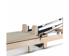 Lifespan Fitness Contour Folding Wooden Pilates Reformer Machine Set in Beige