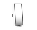 Oikiture Wooden Full Length Mirror 166x60cm Floor Mirrors Free Standing Black