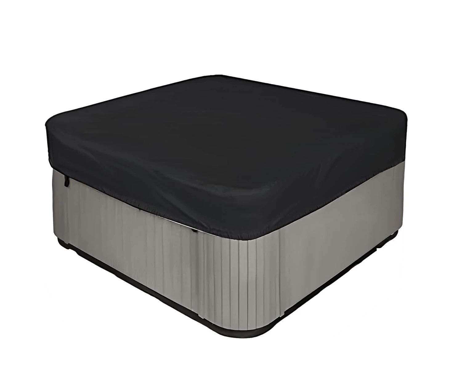 Square Hot Tub Cover, Heavy Duty Waterproof Oxford Cloth Hot Tub SPA Cover, Dust-Proof UV Resistant, Multi-Size Black Waterproof Protector